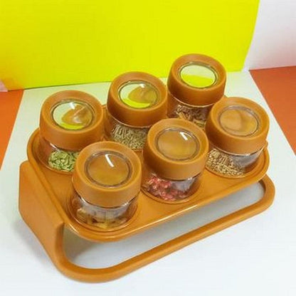 Spice Zone 6 Pieces Masala Rack With Elegant Stand